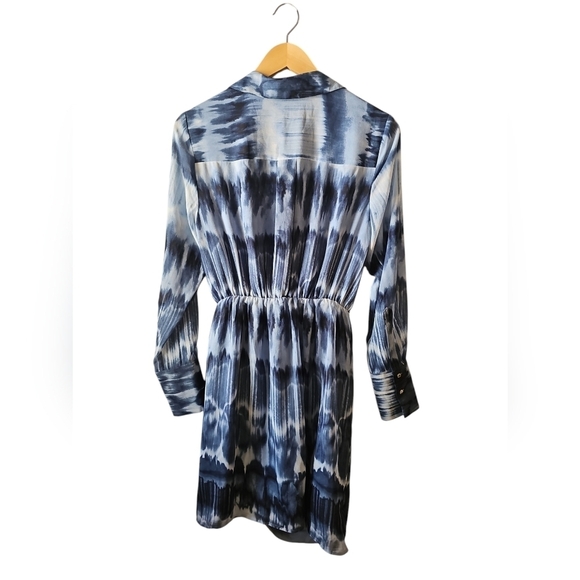 Calvin Klein blue watercolor faux wrap shirt dress sz medium - Picture 7 of 8